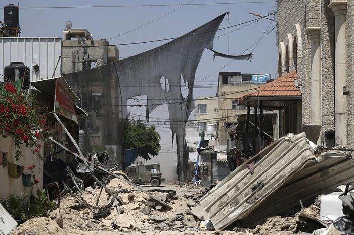 Một xe bọc thép của Israel tại khu vực thành phố Jenin ngày 4/7. (Nguồn: Times of Israel)