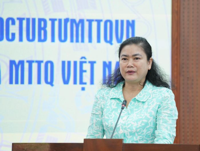Phó Chủ tịch Hội Liên hiệp Phụ nữ Việt Nam Đỗ Thị Thu Thảo phát biểu tại Hội nghị. Ảnh: Quang Vinh.