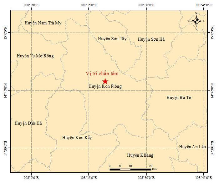 Tâm chấn của trận động đất xảy ra lúc 10 giờ 13 phút 48 giây ngày 7/7/2023.