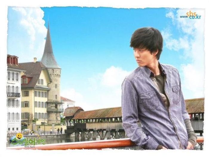 Lee Dong Gun trong áp-phích phim "Smile Again"