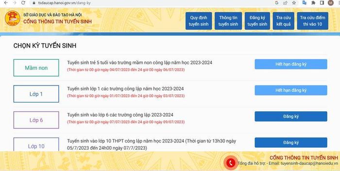  Tuyển sinh đầu cấp vào các lớp Mầm non 5 tuổi, lớp 1, lớp 6 và lớp 10 THPT công lập ở Hà Nội năm học 2023 - 2024 bằng hình thức trực tuyến. 