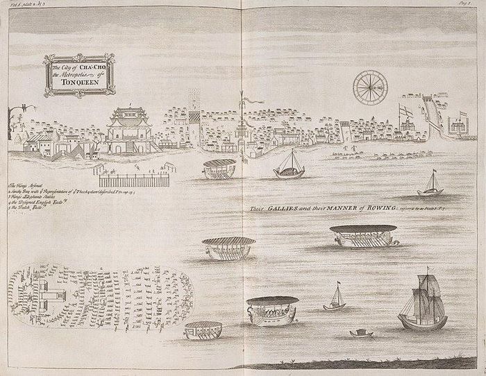 Cảnh Thăng Long năm 1690 trong sách của Samuel Baron.