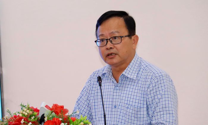 Ông Nguyễn Trung Nhân - Chủ tịch Ủy ban MTTQ Việt Nam TP Cần Thơ phát biểu tại hội nghị.