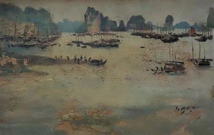 Bức tranh sơn dầu "Vịnh Hạ Long" sáng tác năm 1953