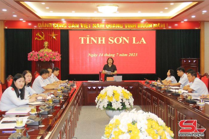 Đồng chí Phó Chủ tịch Thường trực UBND tỉnh Sơn La thảo luận tại Hội nghị. Ảnh: Phạm Đức