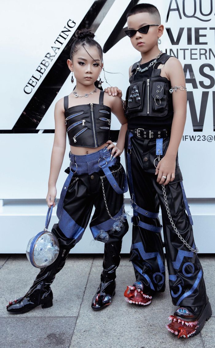 Thái An - Annie là cặp đôi mẫu nhí nổi bật trong ngày đầu tiên The Best Street Style 2023.