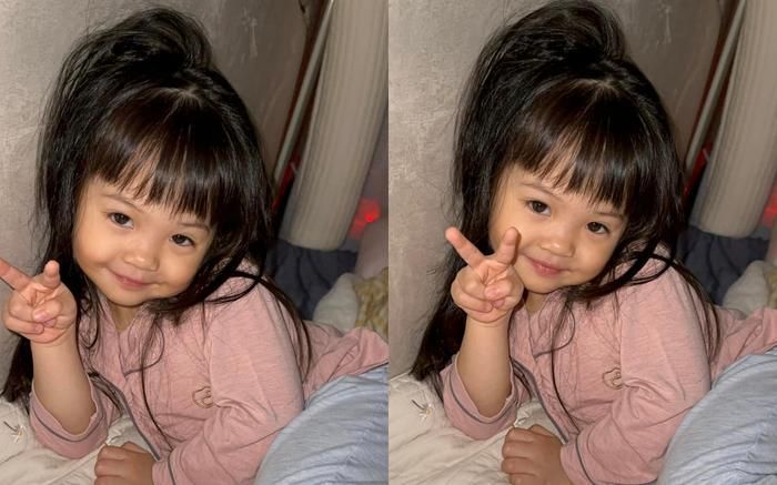 Biểu cảm "cưng hết nấc" của bé Suchin được Đàm Thu Trang chia sẻ gần đây