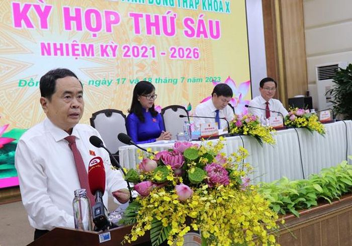 Ông Trần Thanh Mẫn - Ủy viên Bộ Chính trị, Phó Chủ tịch Thường trực Quốc hội đánh giá cao kết quả tỉnh Đồng Tháp đạt được trong thời gian qua