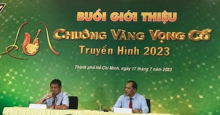 Họp báo “Chuông vàng vọng cổ”. Ảnh: An Kha