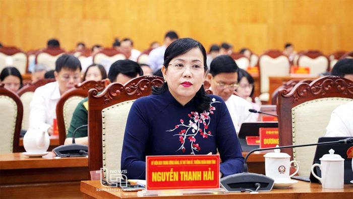 Ủy viên Trung ương Đảng, Bí thư Tỉnh ủy, Trưởng Đoàn đại biểu Quốc hội tỉnh Nguyễn Thanh Hải dự kỳ họp