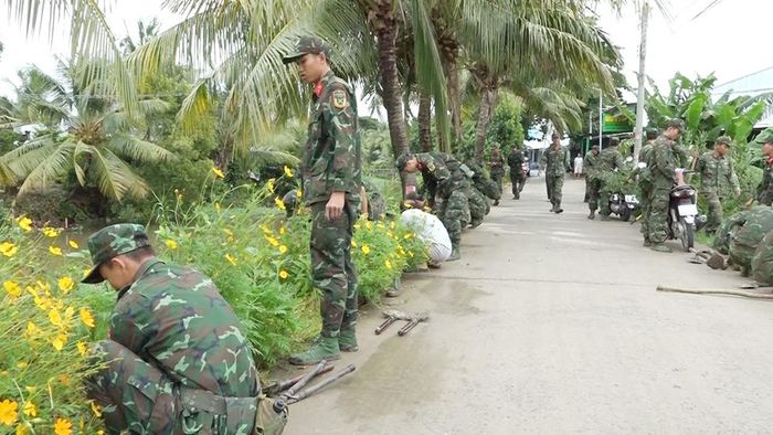 Trồng hoa làm đẹp lộ nông thôn