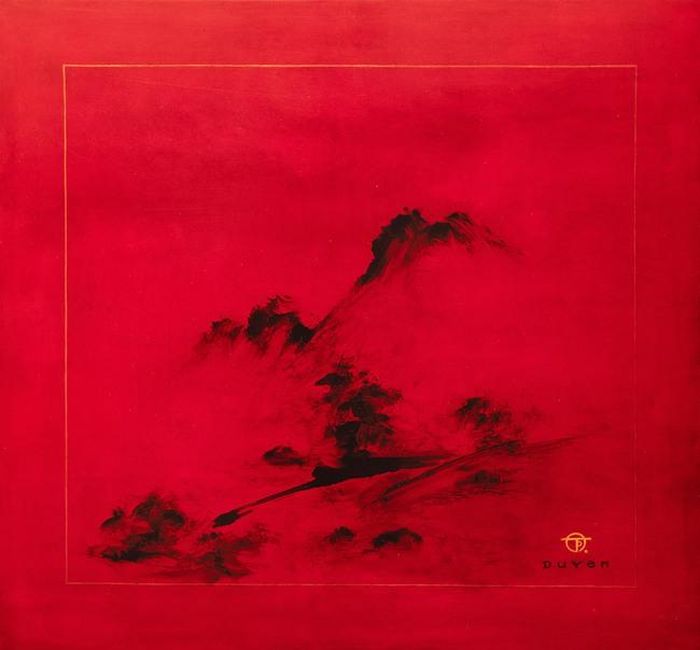 Tác phẩm “Sơn khê” (sơn mài, 32 x 30cm, khoảng 1976)