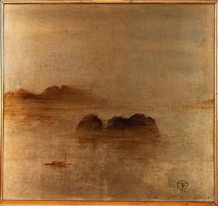 Tác phẩm “Mùa Thu mát mẻ” (sơn mài, 30 x 32cm, 1982)