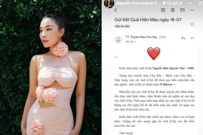 Sau các tin đồn sử dụng chất cấm, Quỳnh Thư đăng tải tờ phiếu kết quả hiến máu, ngầm khẳng định bản thân máu "sạch". Dù vậy, cô nàng vẫn nhận nhiều chỉ trích từ cộng đồng mạng sau các bài đăng từ Diệp Lâm Anh