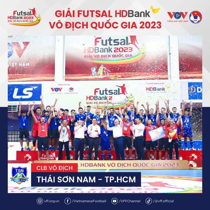 Thái Sơn Nam - TP.HCM vô địch giải futsal VĐQG 2023 (Ảnh: VFF)