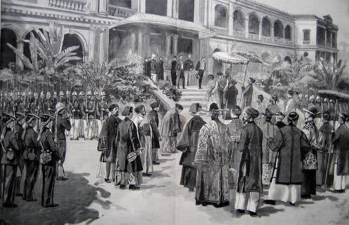 Toàn quyền Paul Doumer đón tiếp Hoàng đế Thành Thái và vua Cao Miên tại Sài Gòn năm 1899