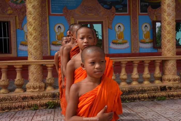  Các sư trong chùa. Ảnh: Hòa Hội. 