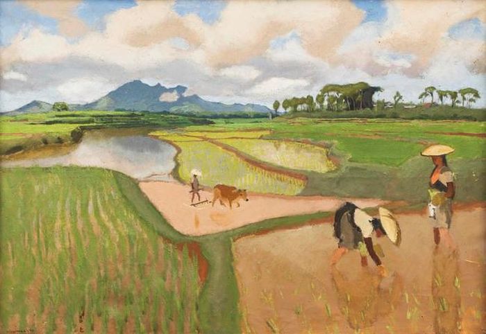 Tác phẩm “Rặng Ba Vì nhìn từ ruộng Sơn Tây” của Joseph Inguimberty