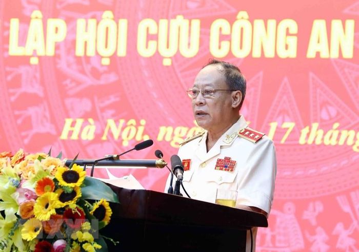  Thương tướng Lê Quý Vương, nguyên Thứ trưởng Bộ Công an phát biểu. (Ảnh: Phạm Kiên/TTXVN) 