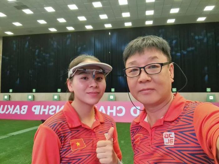 Vận động viên Trịnh Thu Vinh (bên trái). Ảnh: BSVN.