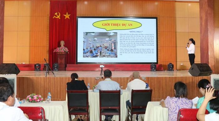  Phần dự thi của Trường Trung cấp Kinh tế - Kỹ thuật Bắc Nghệ An. Ảnh: Mỹ Hà 