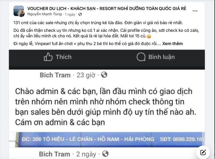 Nhiều người đã rơi vào bẫy của những kẻ lừa đảo. Ảnh chụp màn hình.