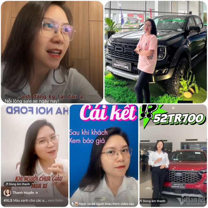 Nhân viên sale ô tô tranh thủ thời gian rảnh của tháng Ngâu để học và làm video để tăng tương tác. (Ảnh NVCC)