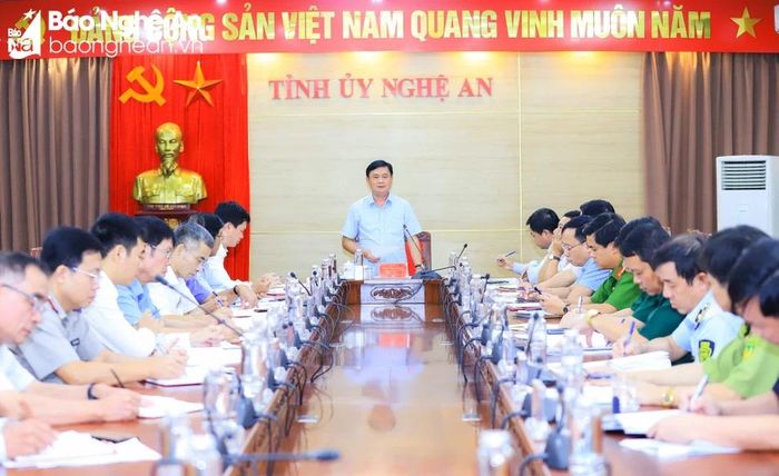 Toàn cảnh Hội nghị giao ban Khối Nội chính tháng 8/2023 giữa Thường trực Tỉnh ủy và các cơ quan trong khối. Ảnh: Thành Duy