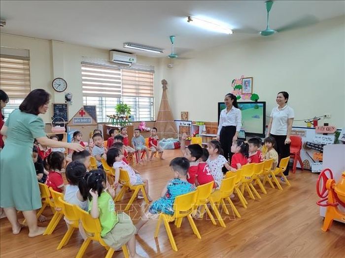 Trường Mầm non Hoa Lan (TP Hạ Long) là một trong số 43 đơn vị tự chủ từng phần trong năm học 2023-2024. Ảnh: TTXVN phát