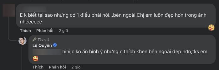 Lệ Quyên bất ngờ nhận bản thân không "ăn ảnh". (Ảnh chụp màn hình)