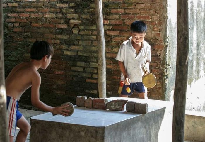 Bóng bàn tại làng Thổ Hà (Việt Yên, tỉnh Bắc Giang) 20 năm trước