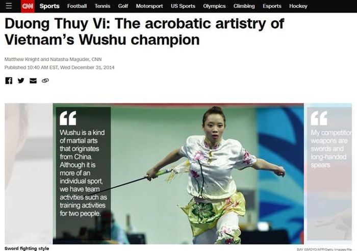 Dương Thúy Vi xuất hiện trên tờ CNN của Mỹ