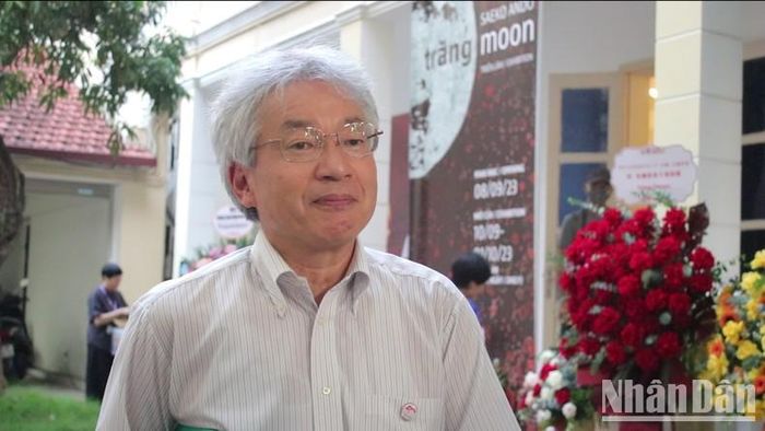 Giám đốc Trung tâm Giao lưu Văn hóa Nhật Bản tại Việt Nam Doi Katsuma phát biểu về ý nghĩa của sự kiện