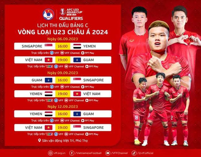  Lịch thi đấu vòng loại U23 châu Á - bảng C 