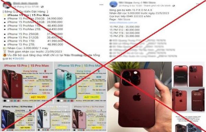 Tiềm ẩn nguy cơ bị các đối tượng xấu chiếm đoạt tài sản trước lời chào đặt cọc mẫu điện thoại iPhone 15 mới trên mạng.