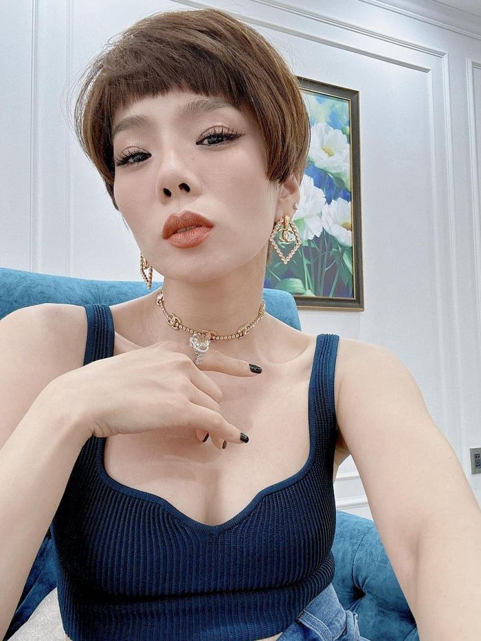 Lệ Quyên gây bất ngờ với mái tóc ngắn khác lạ. Nữ ca sĩ dí dỏm viết: "Đừng nhìn, ghét đấy". Dưới phần bình luận, nhiều khán giả khen ngợi và nói cô hợp với tóc ngắn.