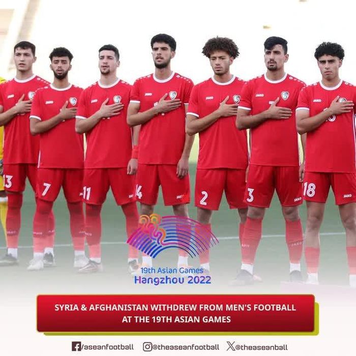 Syria và Afghanistan rút lui khỏi môn bóng đá nam ASIAD 19