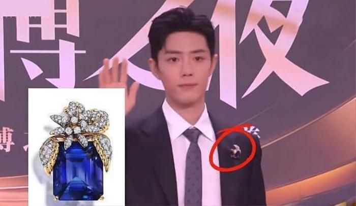 Tiêu Chiến xuất hiện cùng chiếc cài áo quý giá.
