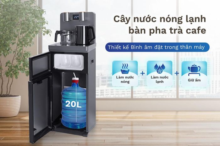 Bình lọc nước được đặt âm bên dưới rất thuận lợi cho việc thay bình