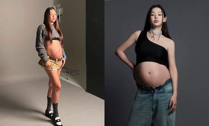 Người đẹp tự hào khoe bụng bầu vào năm ngoái