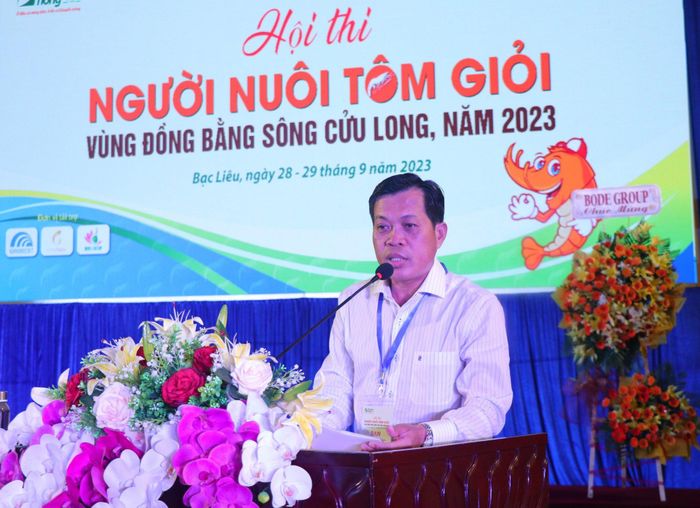 Phó Giám đốc Sở NN&PTNT tỉnh Bạc Liêu Nguyễn Trung Hiếu phát biểu tại hội thi.