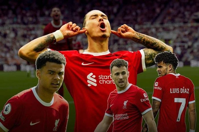 Bên cạnh Mohamed Salah bùng nổ thì các tiền đạo Luis Diaz, Darwin Nunez, Diogo Jota, Cody Gakpo đều chơi hay.