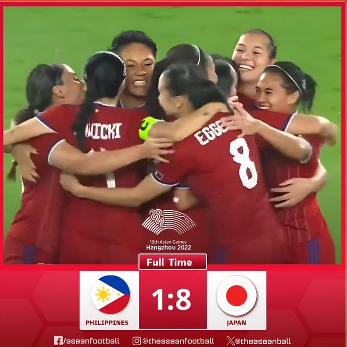 Nữ Philippines thua Nhật Bản 1-8. Ảnh: Asean Football