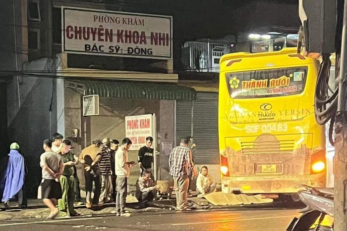 Hiện trường tai nạn hai xe khách.Ảnh: Đ.T/VietNamNet
