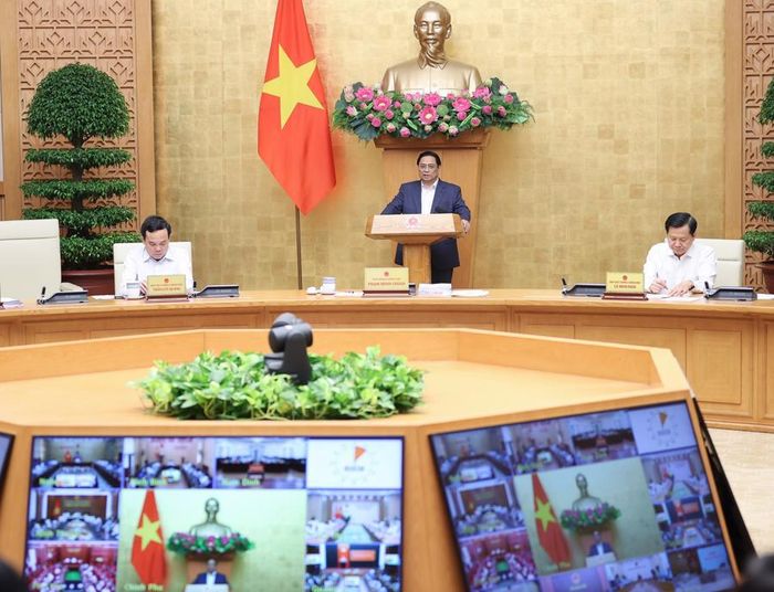 Thủ tướng Phạm Minh Chính: "Dứt khoát không trông chờ, ỷ lại, đùn đẩy, né tránh, "không nói không, không nói khó, không nói có mà không làm". Ảnh: VGP.