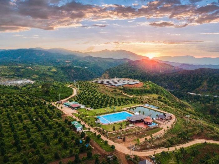 Farmstay Sâm Phát (thị trấn Ia Ly, Chư Păh) nhìn từ trên cao. Ảnh đơn vị cung cấp