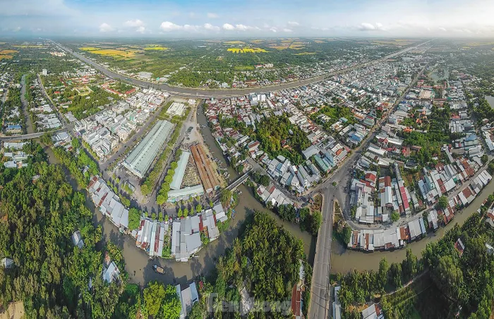 Toàn cảnh thành phố Vị Thanh, tỉnh Hậu Giang.