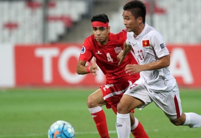 Trần Thành (số 17) ghi bàn duy nhất của trận đấu - Ảnh: AFC