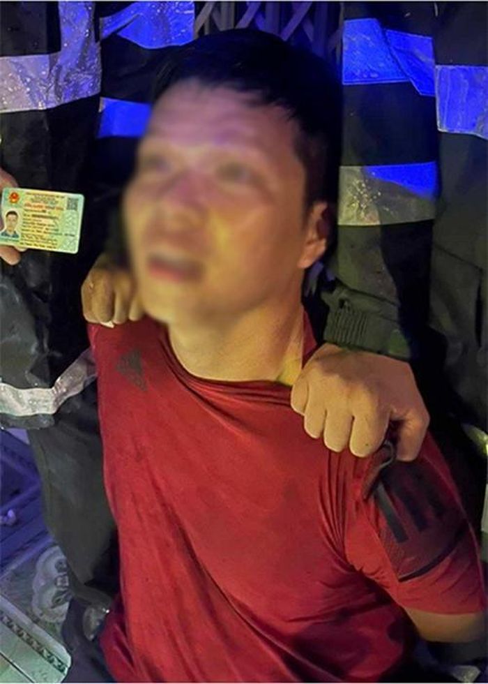Nghi phạm Nguyễn Thanh Sơn sau khi bị bắt