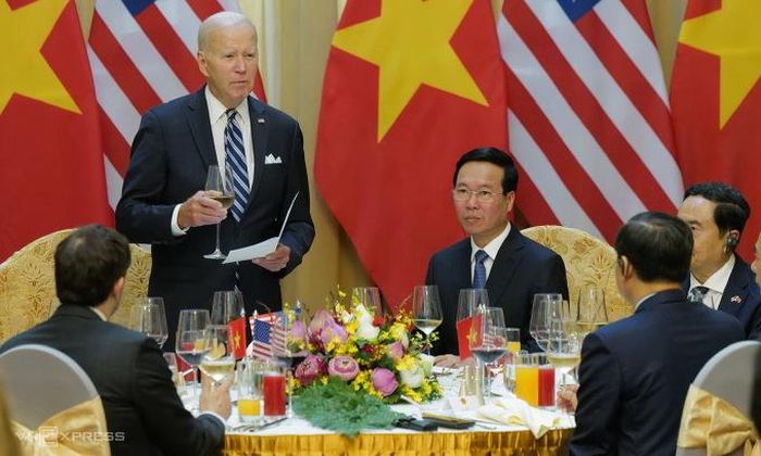 Tổng thống Hoa Kỳ Joe Biden lẩy Kiều trong tiệc chiêu đãi của Chủ tịch nước Võ Văn Thưởng ngày 11-9. Ảnh: Internet